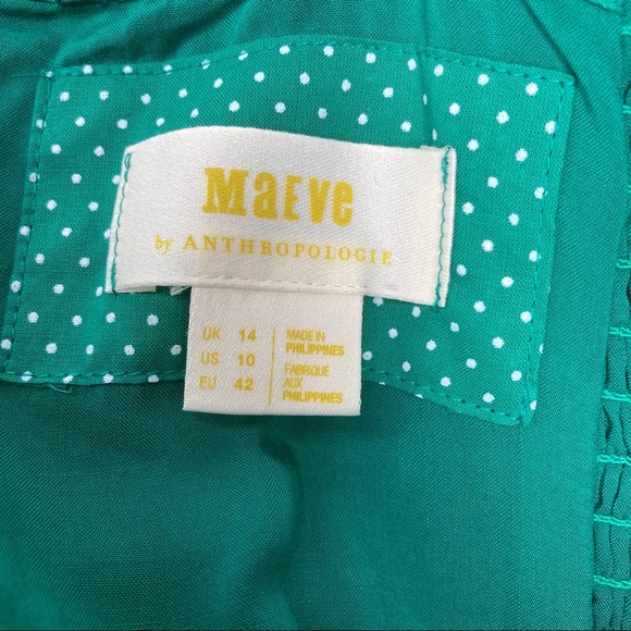 50% off NWT Anthropologie Maeve green eyelet dress 10 Medium free shipping - Picture 12 of 14